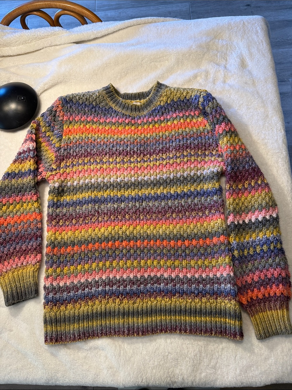 Chunky Knit St John’s Bay Multicolor Striped Crewneck Sweater